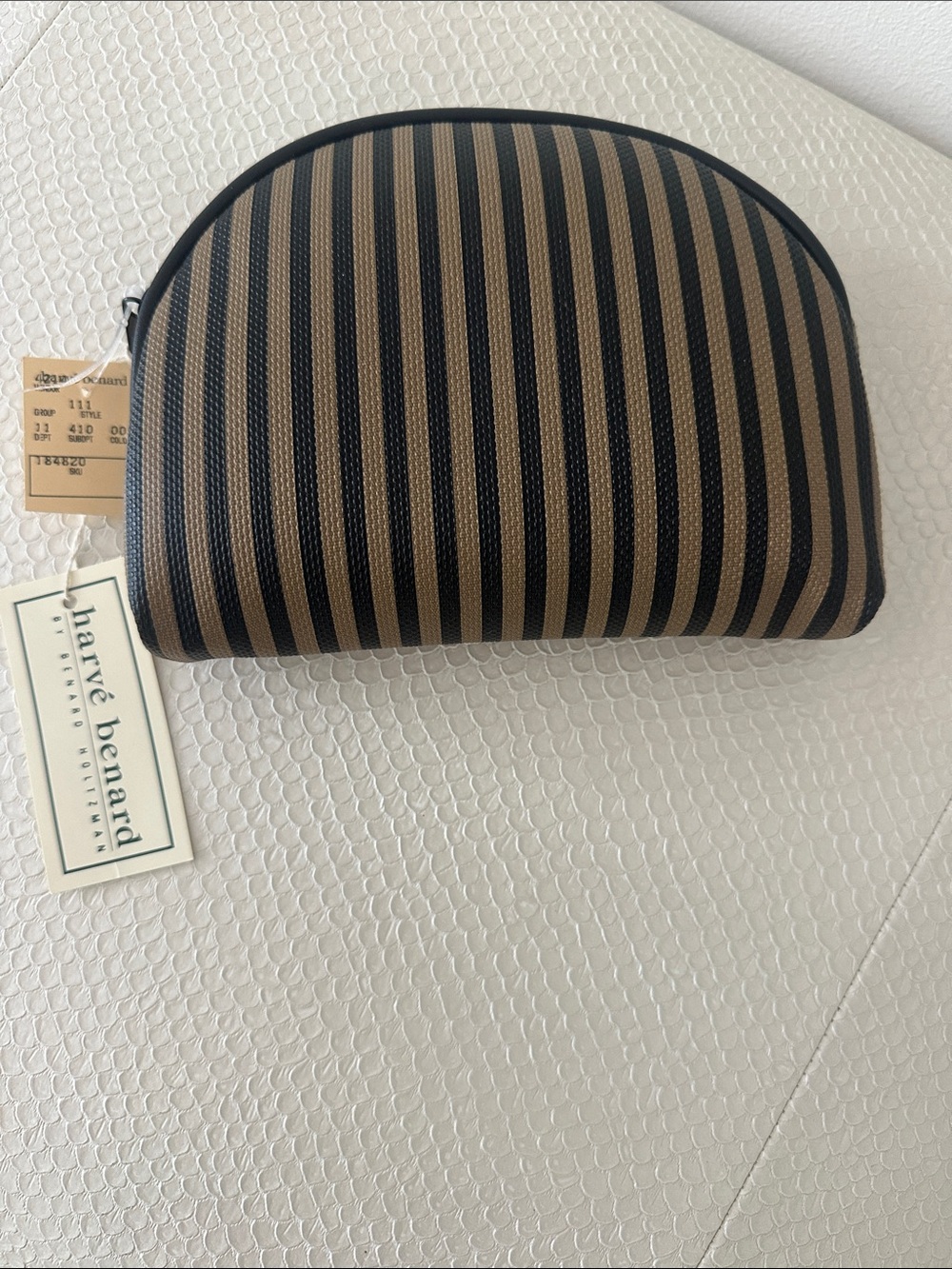 Harve Benard Black and Brown Striped Men's or Women’s Toiletry Pouch